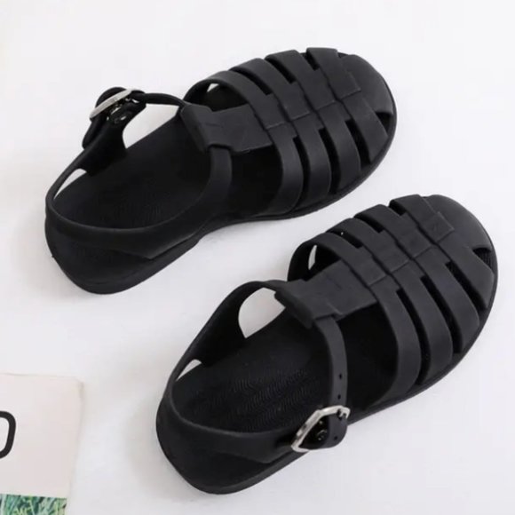 Jelly Sandals Matte Black Non Slip SZ 9 - NEW! - Picture 4 of 6